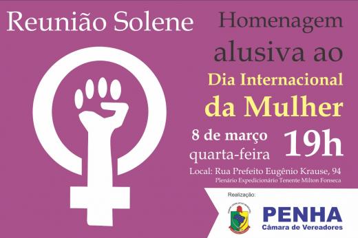 Legislativo realiza solenidade alusiva ao dia internacional da mulher
