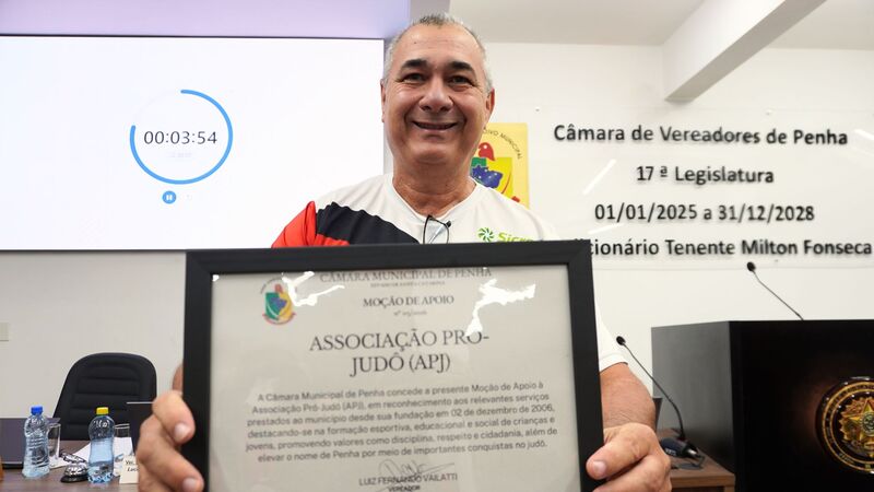 Câmara de Vereadores de Penha aprova Moção de Aplauso à Associação Pró-Judô na 6ª Reunião Ordinária de 2026