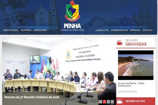 Câmara de Penha lança novo site