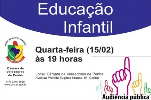 Audiência pública vai debater educação infantil no município