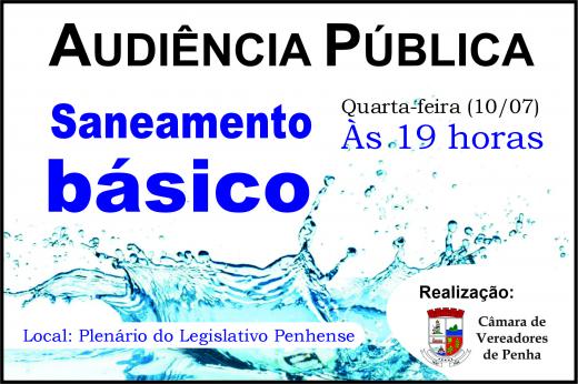 Audiência pública vai discutir o contrato firmado com a Águas de Penha