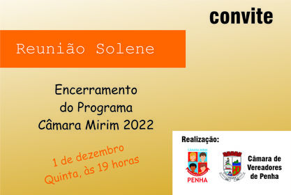 Programa Câmara Mirim de Penha realiza solenidade de encerramento