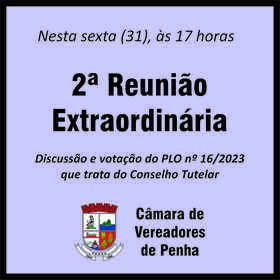 Câmara de Penha vota projeto sobre o Conselho Tutelar na sexta-feira (31)