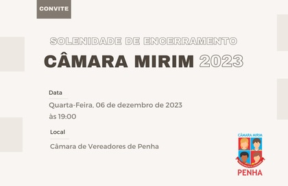 Solenidade marca o encerramento da Câmara Mirim 2023