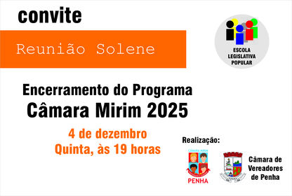 Legislativo Penhense realiza solenidade de encerramento da Câmara Mirim 2025